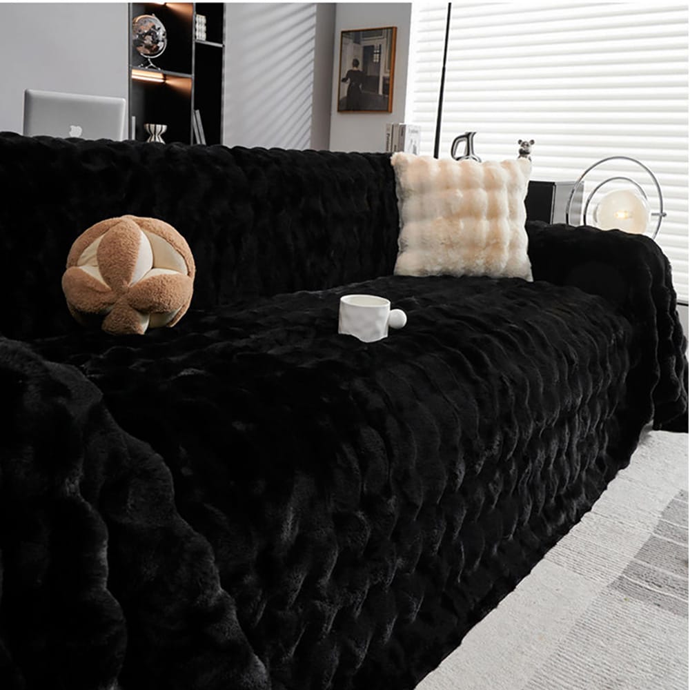 Blødt og luftigt sofabetræk 180x300cm - Svart