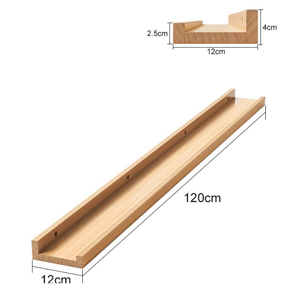 Tallerkenhylde i fyrretræ 120 cm