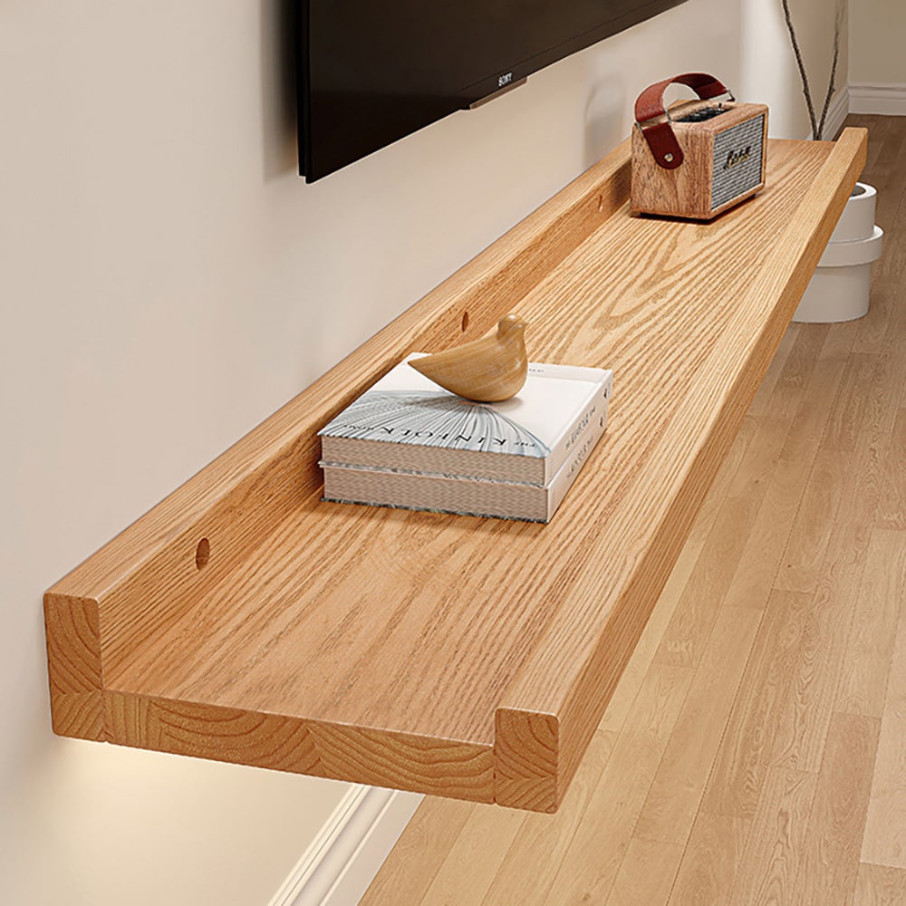 Tallerkenhylde i fyrretræ 120 cm