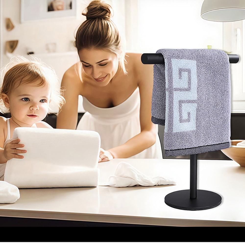 T-formet smykkestativ i metal - Sort