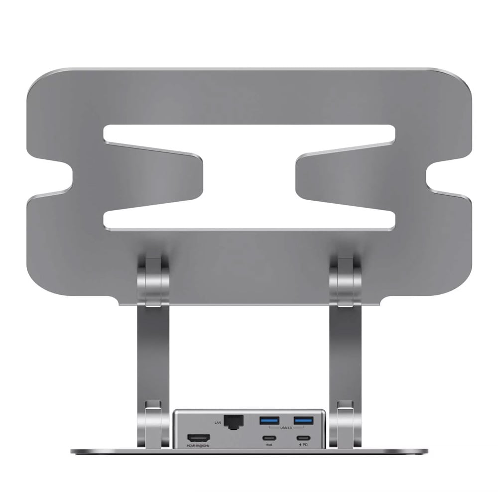 Rapoo UCS-5001 laptopstativ med magnetisk 5-i-1 USB-C-hub / computerstativ / 100W PD-pass-through