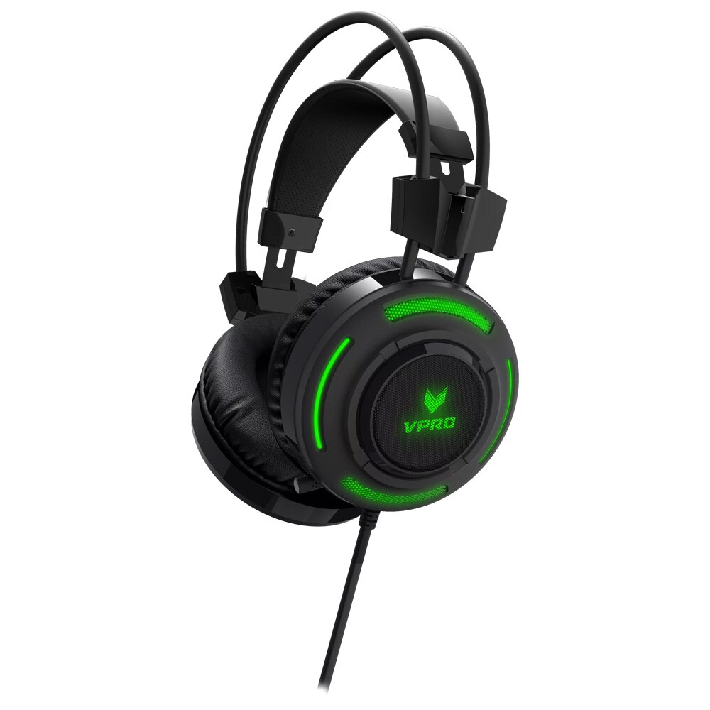 Rapoo VH200 over-ear gaming headset med støjreducerende mikrofon og RGB LED-belysning