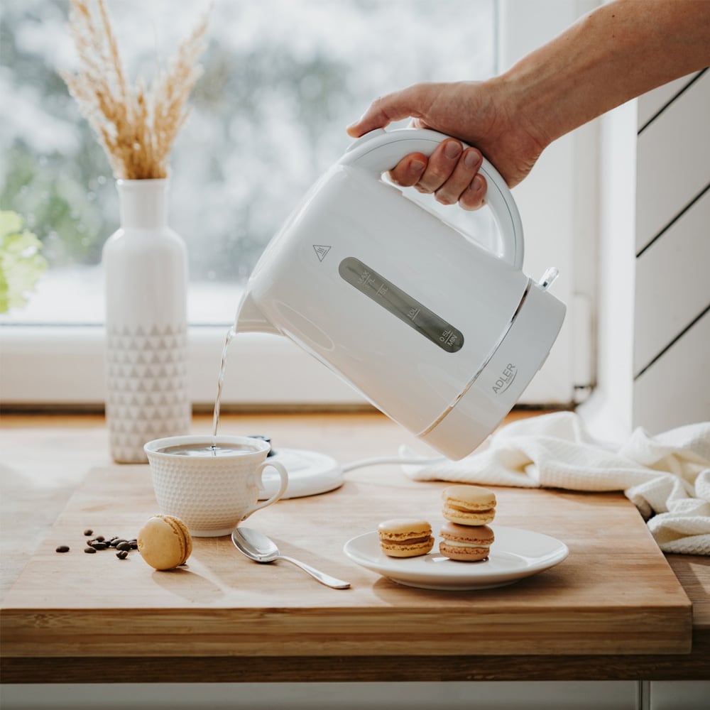1,7L elkedel med kalkfilter og automatisk slukning - Hvid
