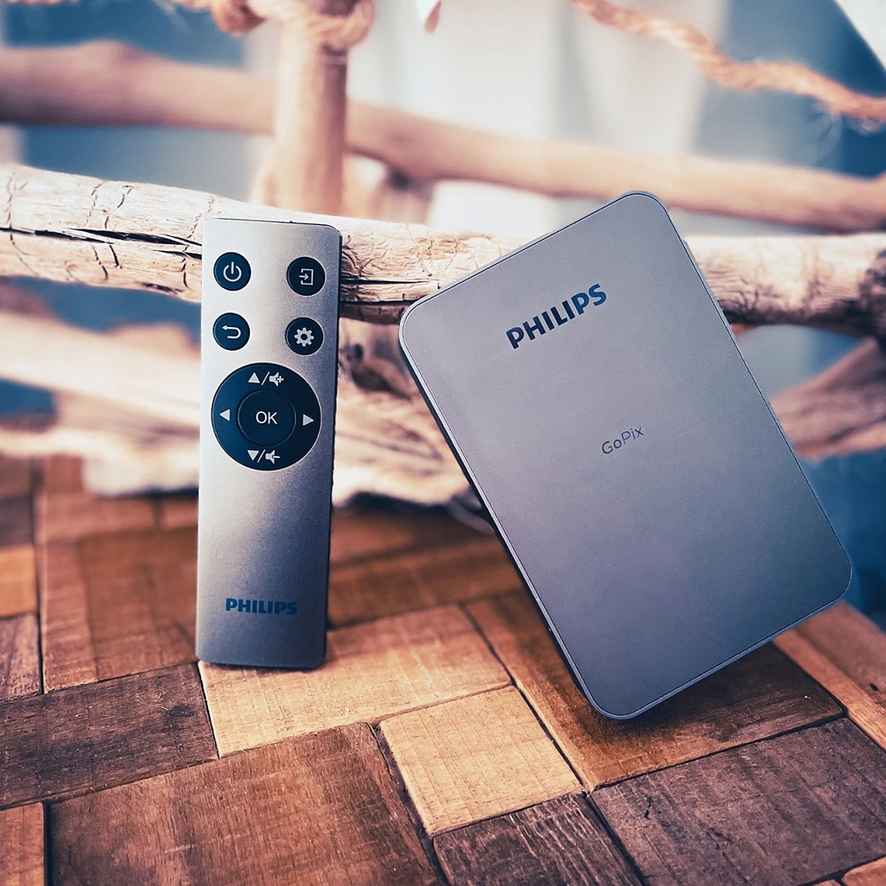 Philips GoPix 1 mini projektor med 1080p-opløsning / DLP-projektor / billedprojektor / videoprojektor