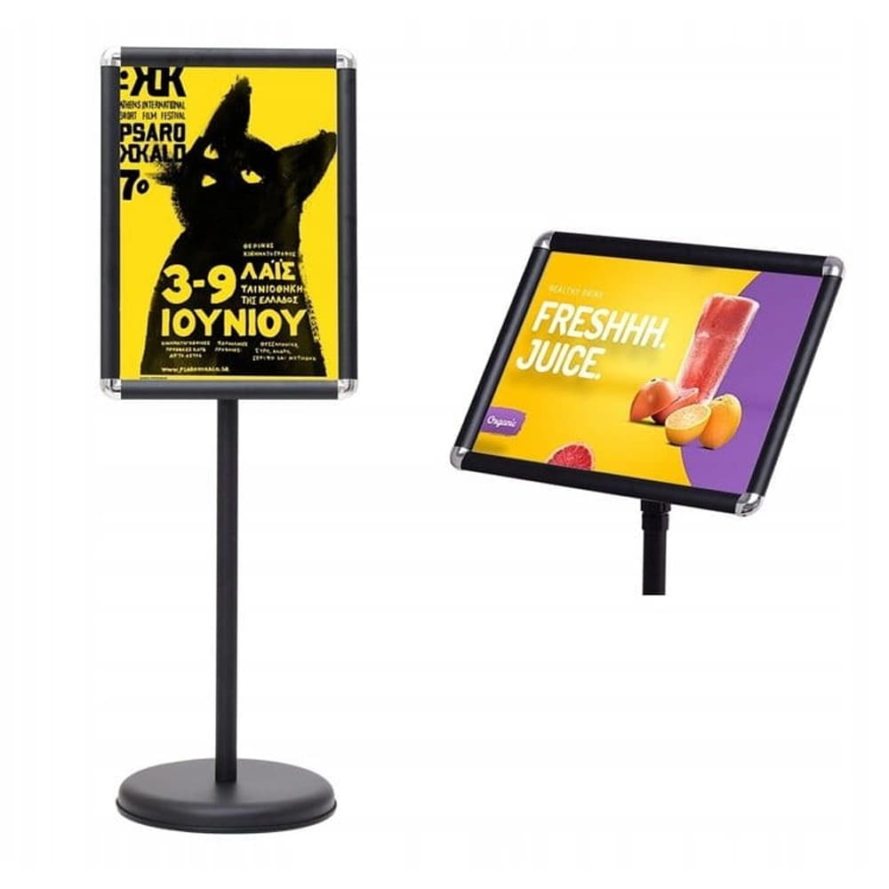 Højdejusterbart informationsstativ A3 - Svart