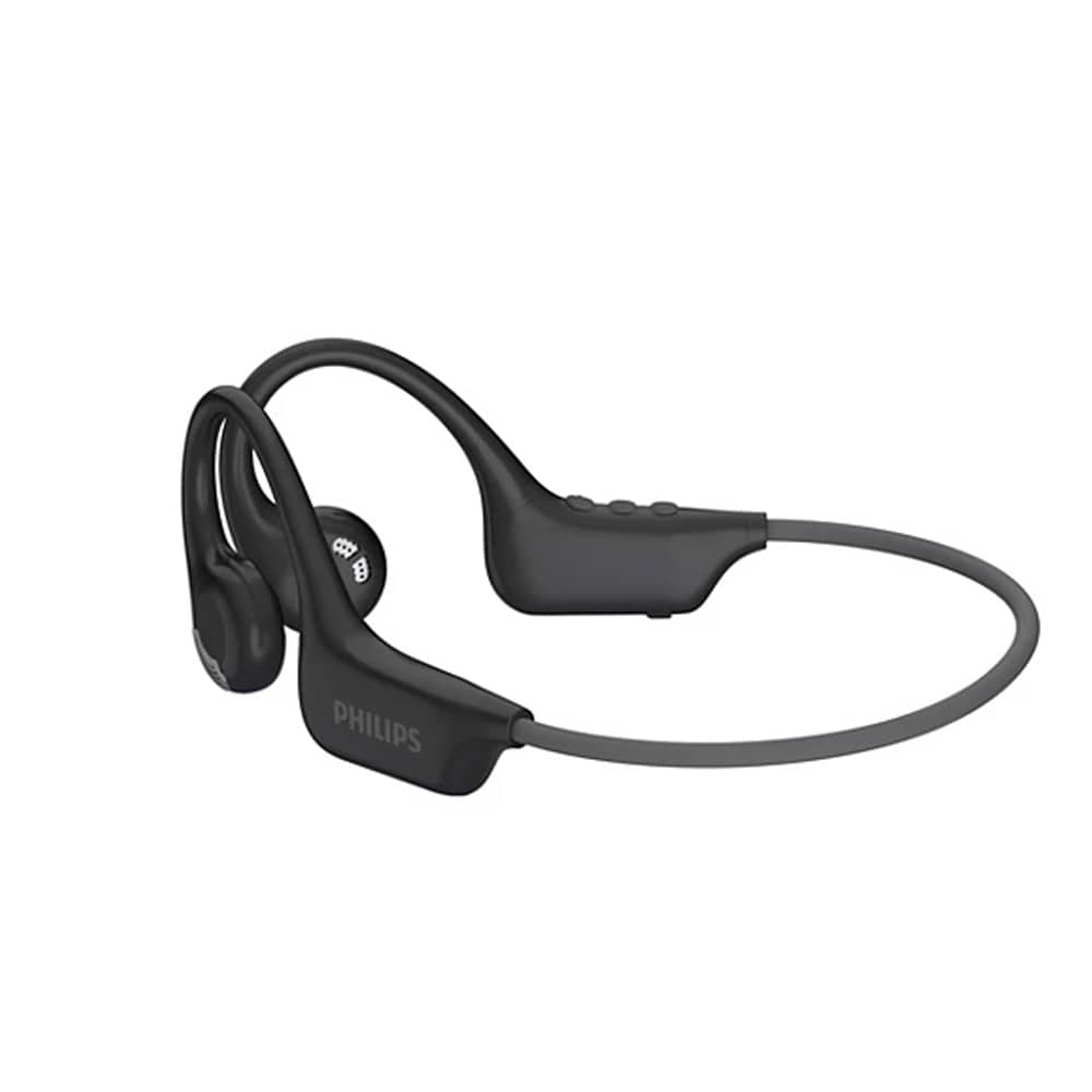Philips trådløst sportsheadset med åbne ører, AI-mikrofon og IPX4-klassificering - Svart