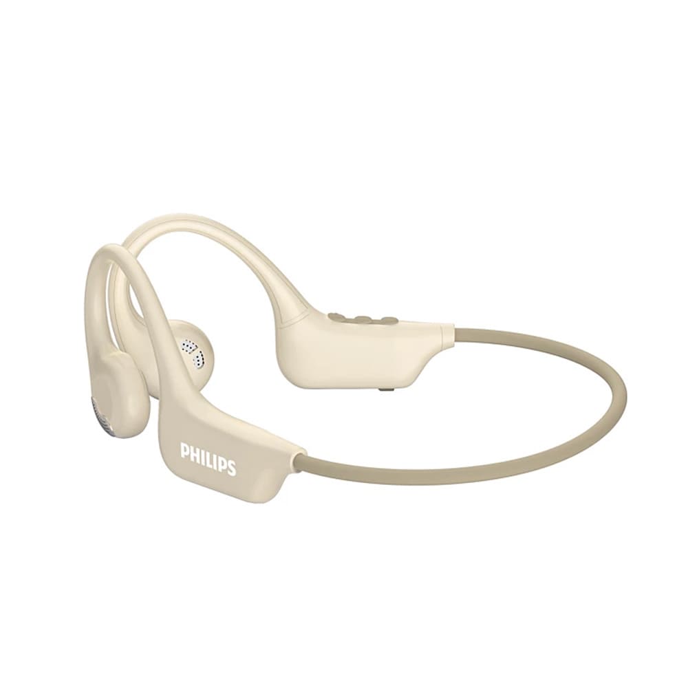 Philips trådløst sportsheadset med åbne ører, AI-mikrofon og IPX4-klassificering - Hvid