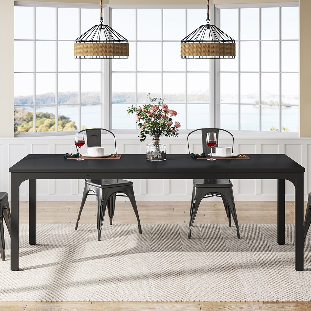 Spisebord i industrielt design 200x70cm - Svart