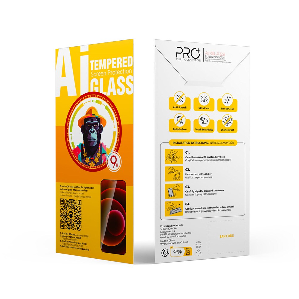 Univeralt hærdet skærmbeskytter 9D OneFit 6,3"