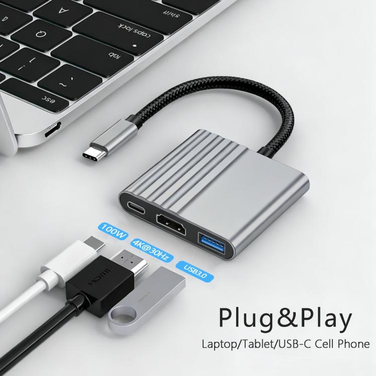 3-i-1 USB-C-adapter til opladning og billedoverførsel