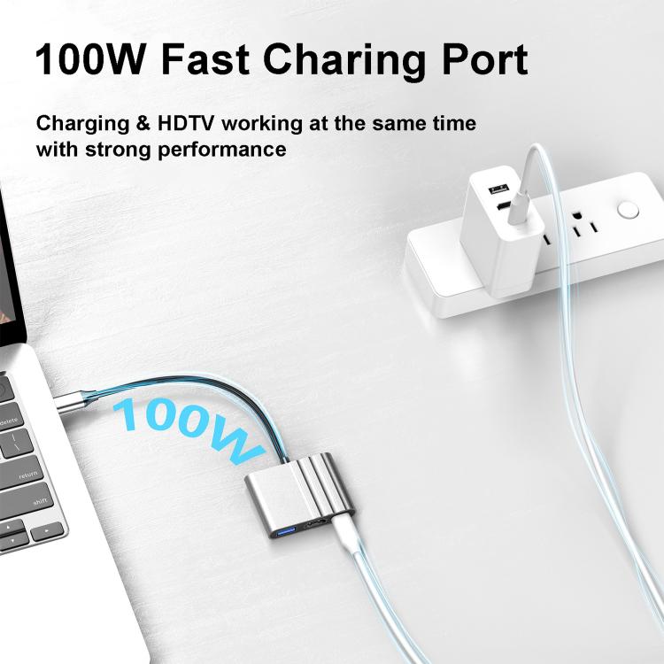 3-i-1 USB-C-adapter til opladning og billedoverførsel