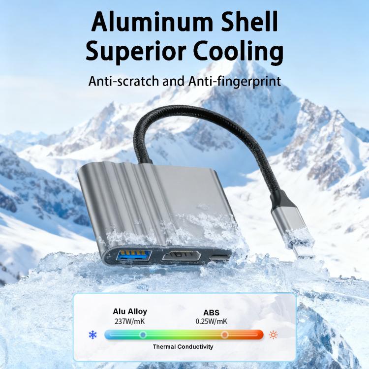 3-i-1 USB-C-adapter til opladning og billedoverførsel