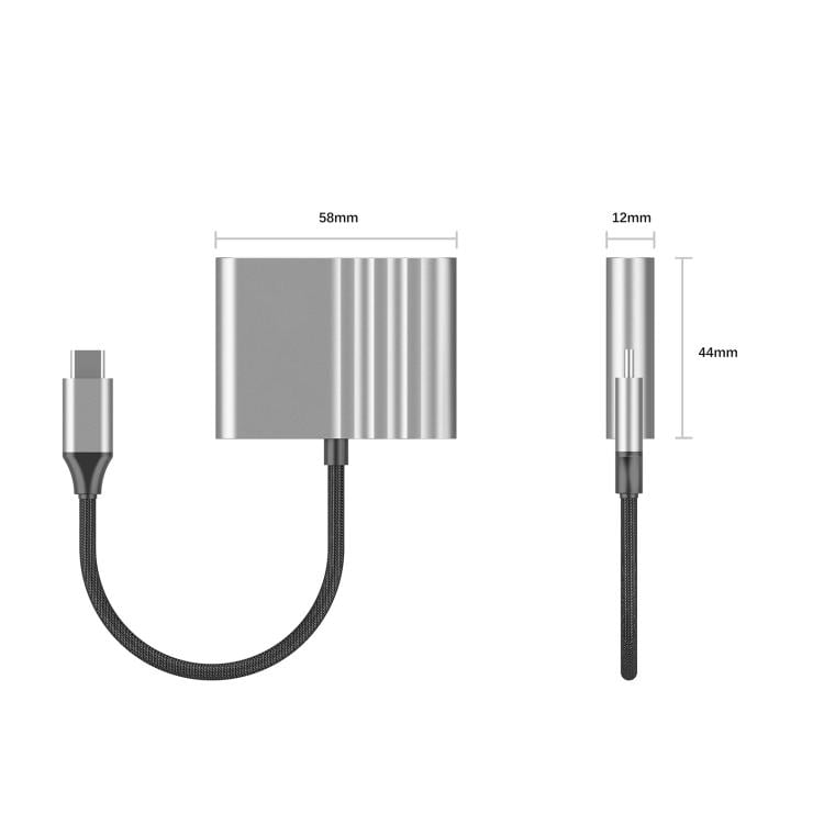 3-i-1 USB-C-adapter til opladning og billedoverførsel