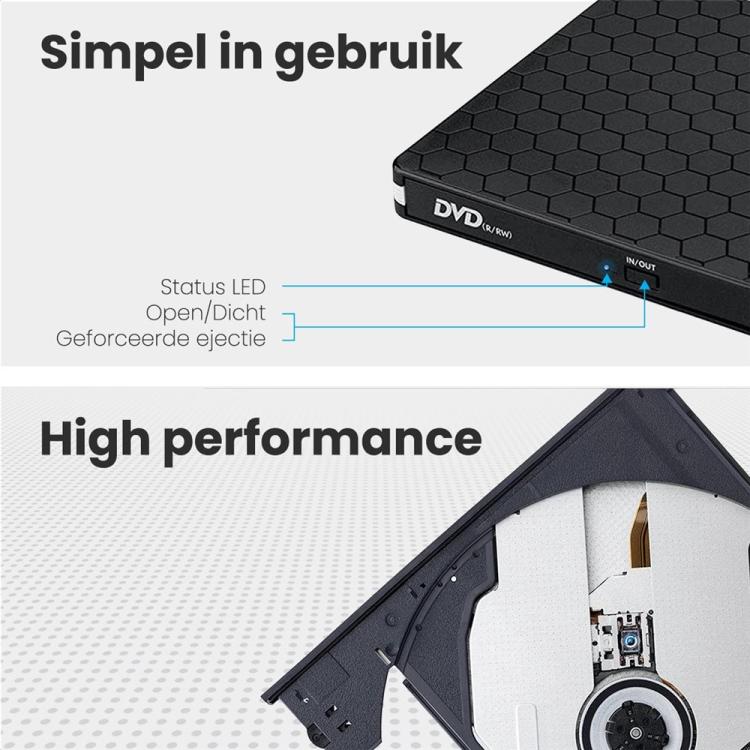 Ekstern dvd/cd-brænder med USB 3.0 og USB-C