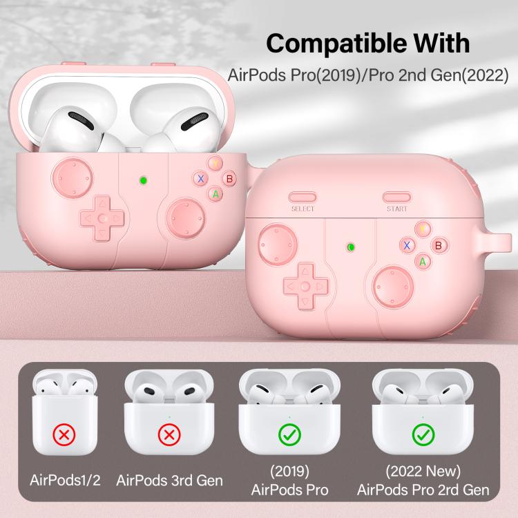 Silikonecover i spilcontroller-design til AirPods Pro 2 – Pink