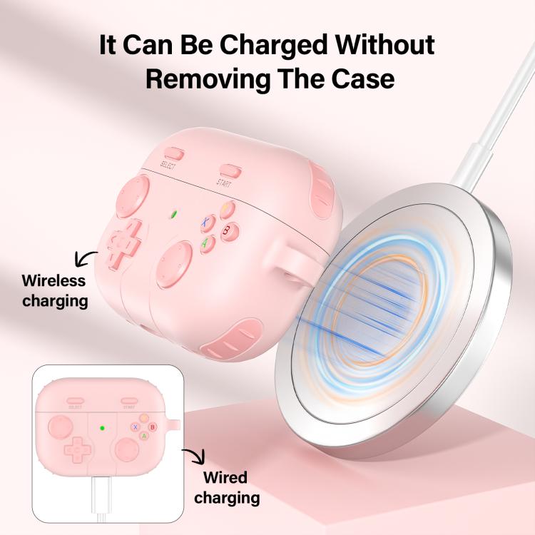 Silikonecover i spilcontroller-design til AirPods Pro – Pink