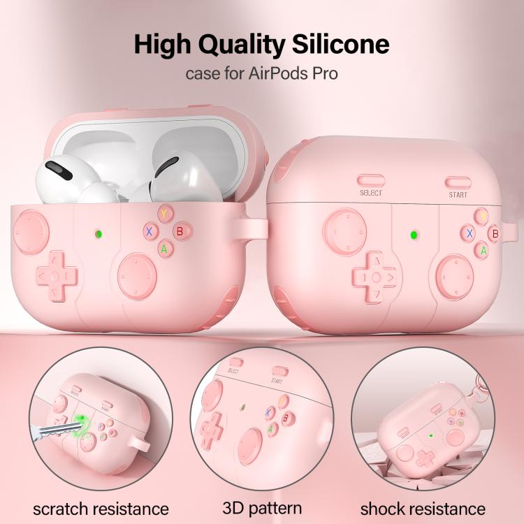Silikonecover i spilcontroller-design til AirPods Pro – Pink