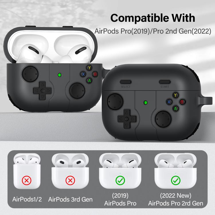 Silikonecover i spilcontroller-design til AirPods Pro 2 – Grå