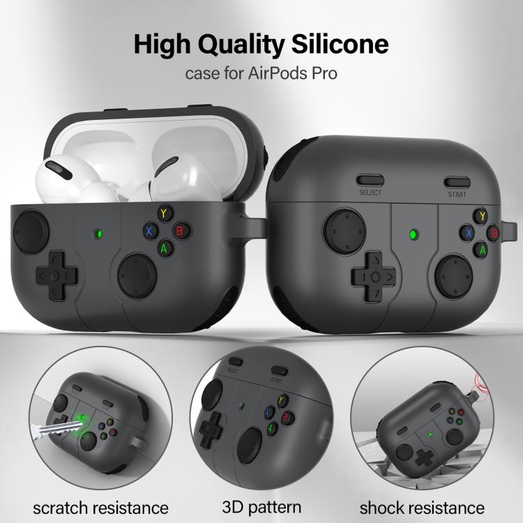 Silikonecover i spilcontroller-design til AirPods Pro 2 – Grå