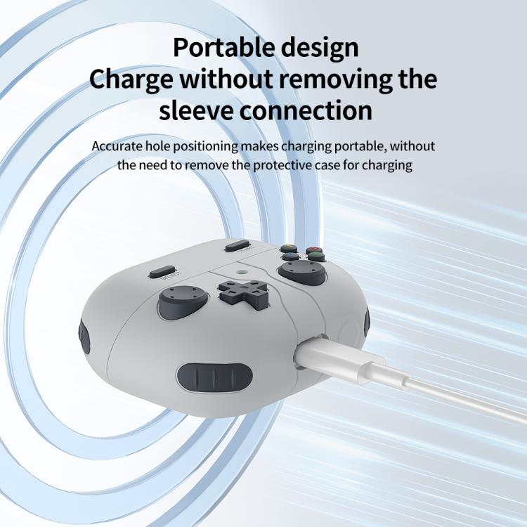 Cover til Samsung Galaxy Buds3 FE i retro spilkonsol-design – Grå