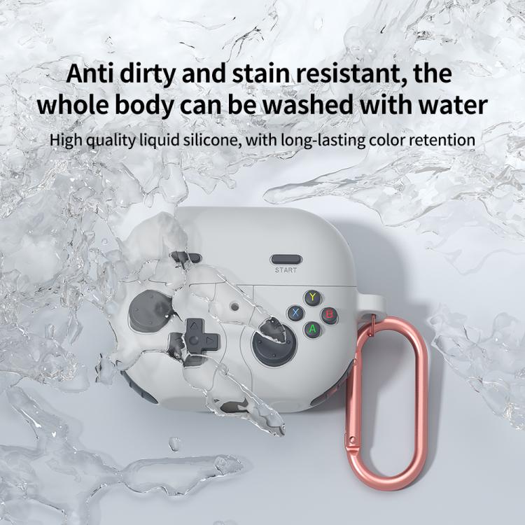 Cover til Samsung Galaxy Buds3 FE i retro spilkonsol-design – Grå