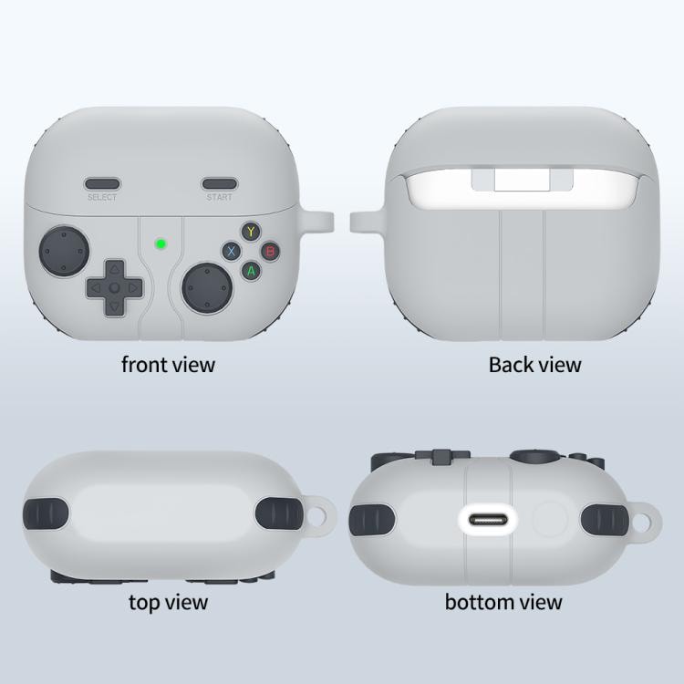 Cover til Samsung Galaxy Buds3 FE i retro spilkonsol-design – Grå