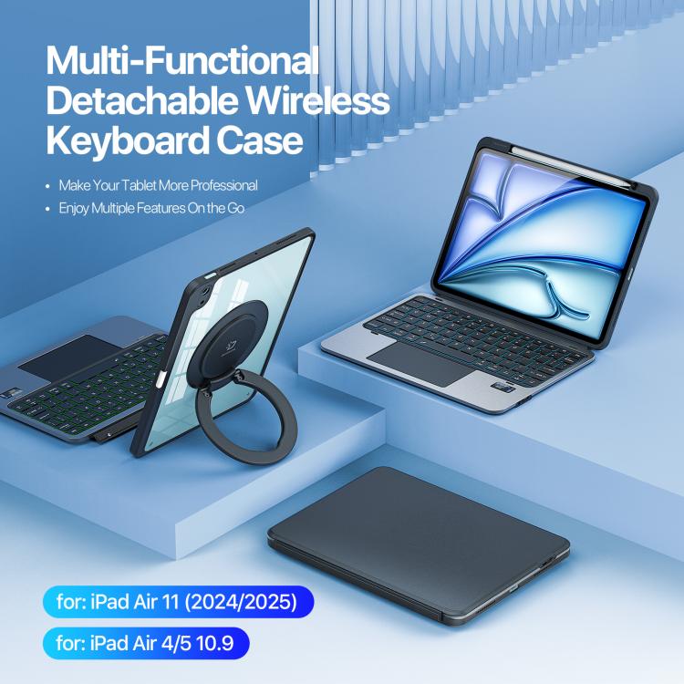 Aftageligt tastaturcover til iPad Air 11 2024 / 2025 / Air 4 / 5 – Sort