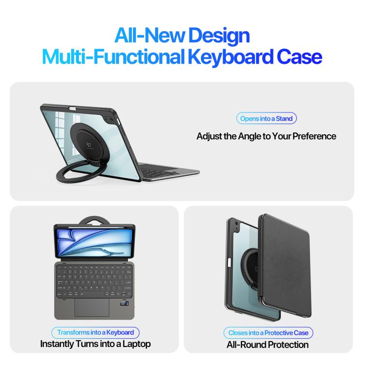 Aftageligt tastaturcover til iPad Air 11 2024 / 2025 / Air 4 / 5 – Sort