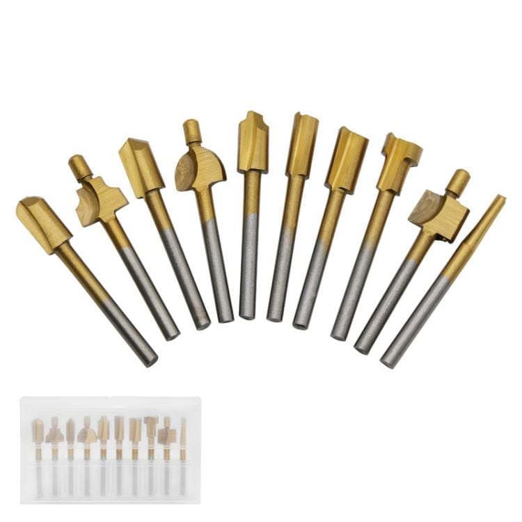 Fræseboresæt i højhastighedsstål til præcisionsarbejde - 10 dele