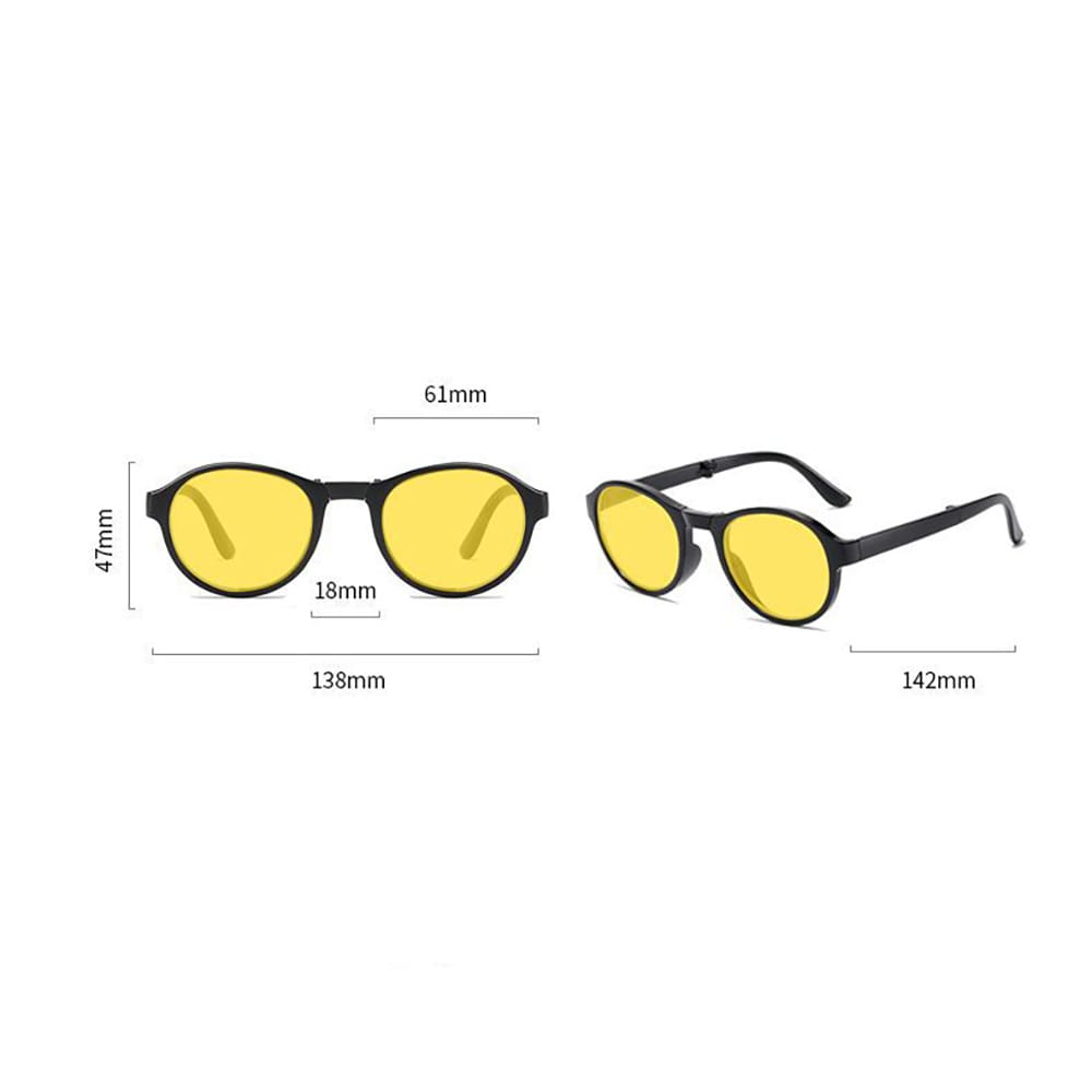 Sammenklappelige Night Vision Car Glasses med gul linse til natkørsel