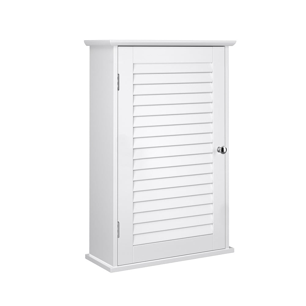 VASAGLE badeværelsesskab med jalousidør / vægskab til badeværelse / hvidt opbevaringsskab 40x60 cm