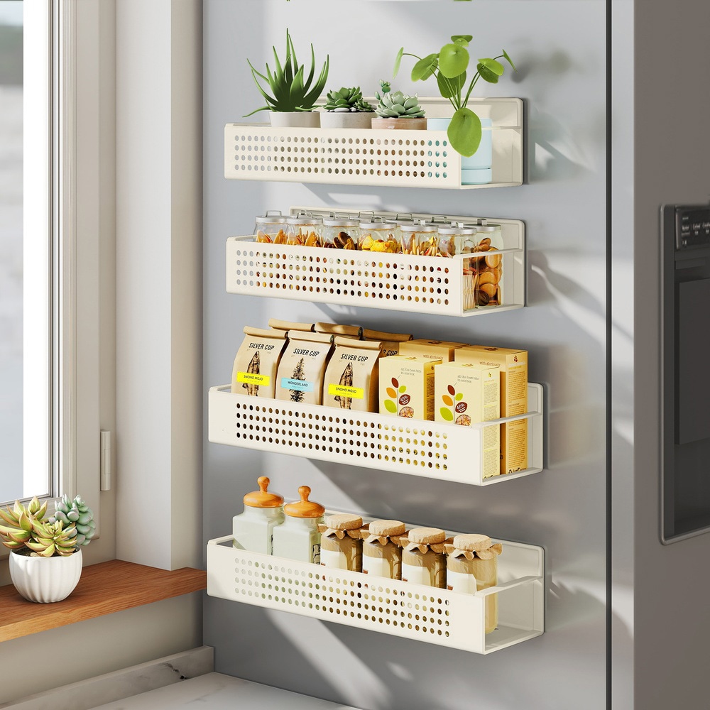 Magnetiske krydderihylder i metal 4-pak