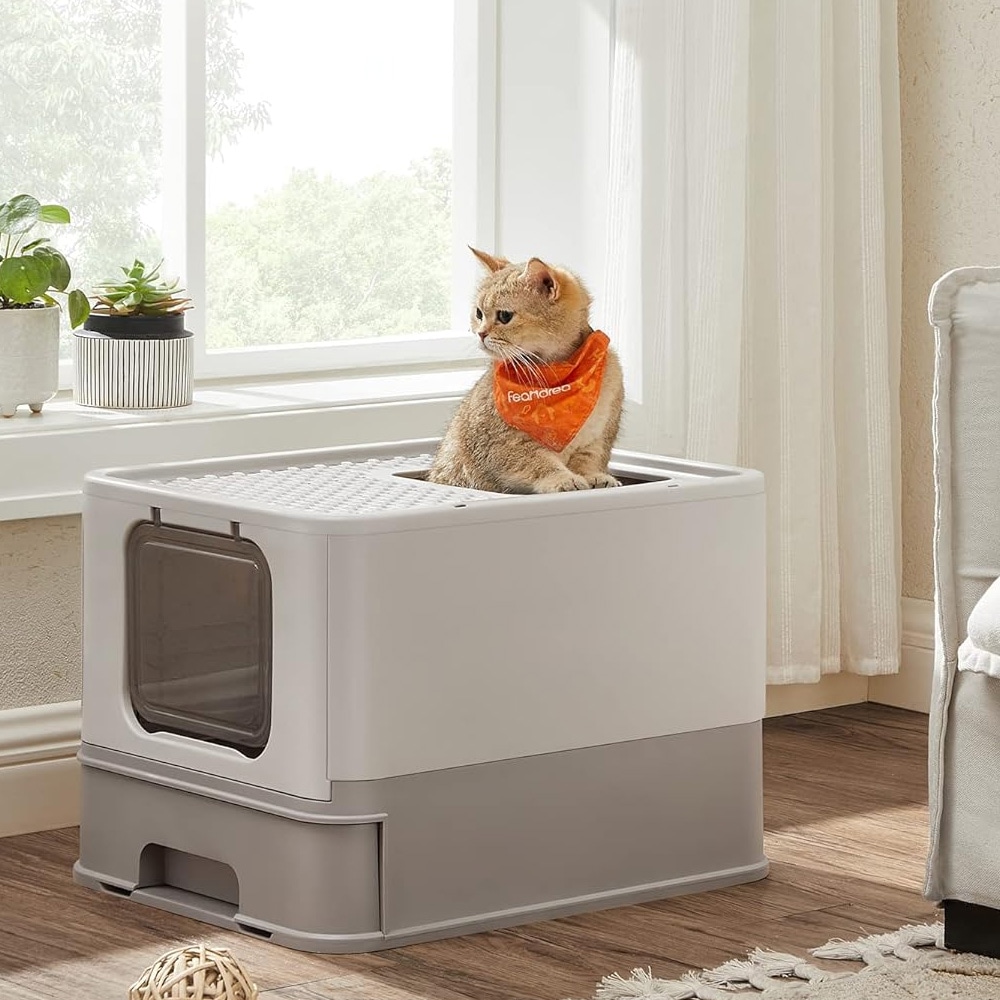 Lukket kattebakke med udtræksbakke - Grå