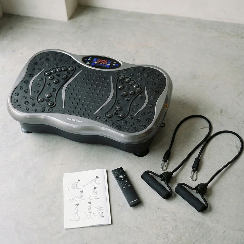 Vibrationsplade til træning og muskelstimulering med tilbehør / Vibrationsplatform / Træningsplade