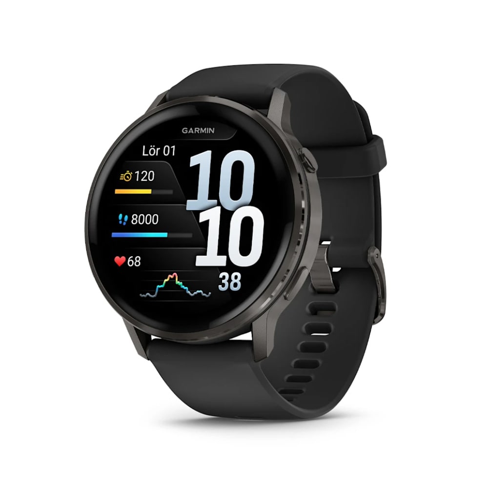 Garmin Venu 4 45mm Smartwatch med AMOLED-skærm, GPS og avanceret sundhedsovervågning - Sort