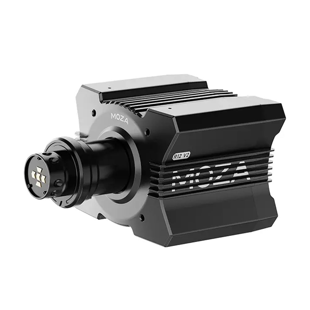 Moza R12 V2 Direct Drive Wheel Base med 12 Nm drejningsmoment og trådløs kommunikation med rattet