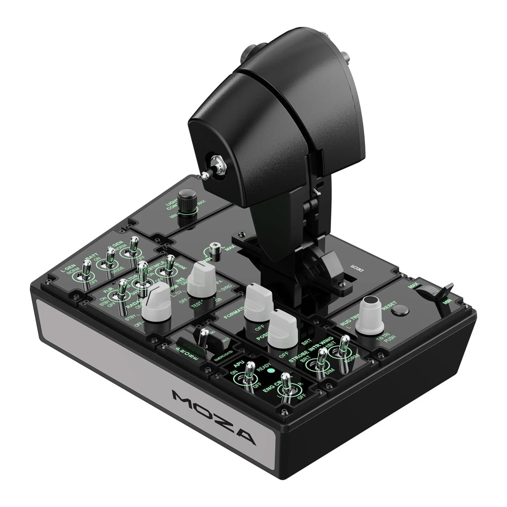 Moza MTP Throttle Panel til flysimulering med vibrationsfeedback og 27 kontroller