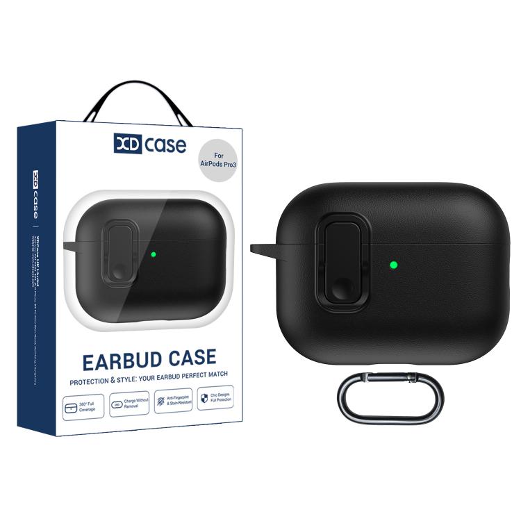 Beskyttelsesetui i kunstlæder til AirPods Pro 3 - Svart