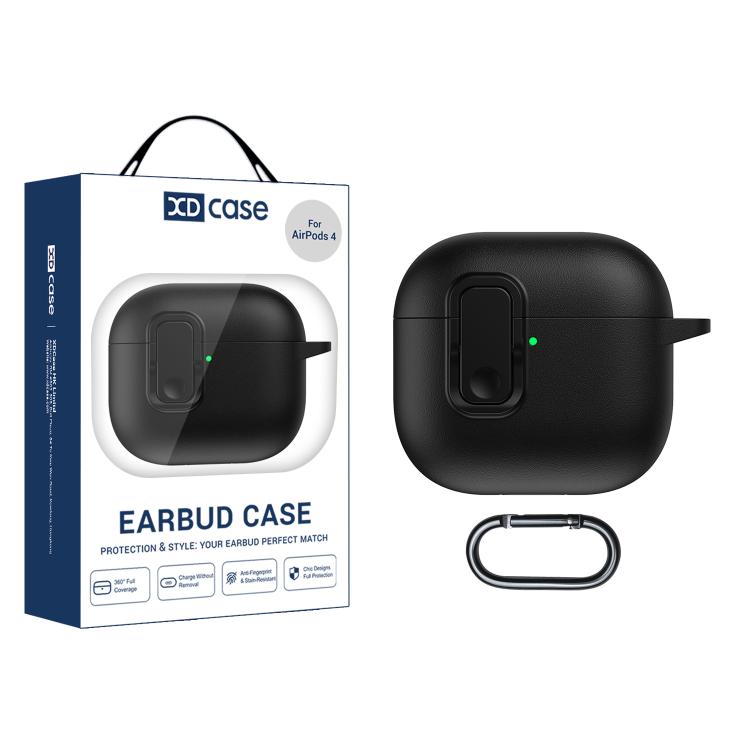 Beskyttelsesetui i kunstlæder til AirPods 4 - Svart