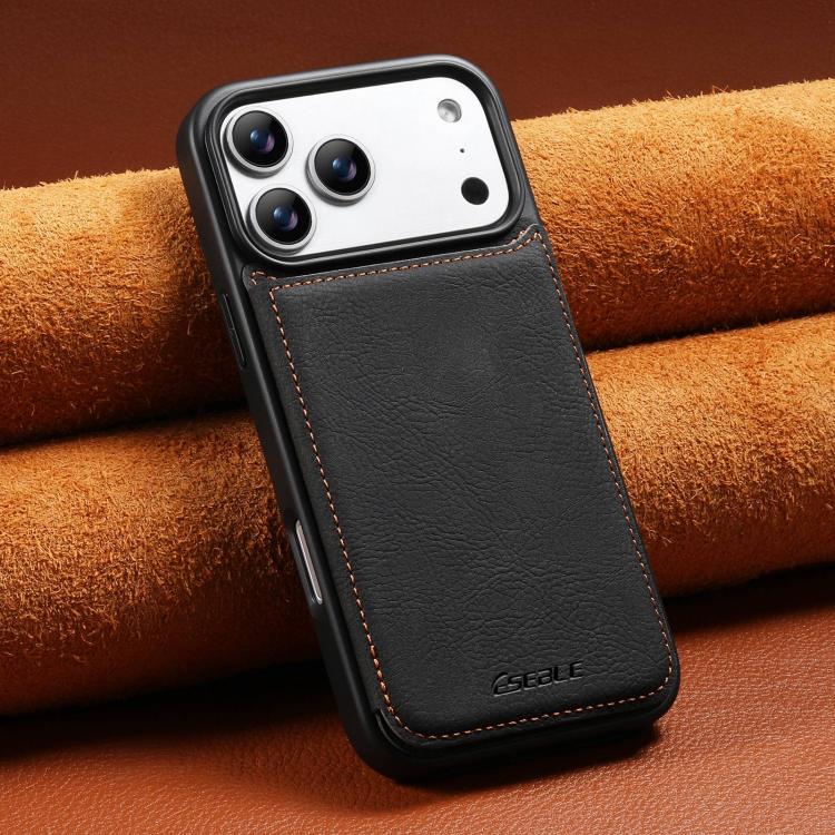 Bagcover i kunstlæder med kortholder til iPhone Air - Svart