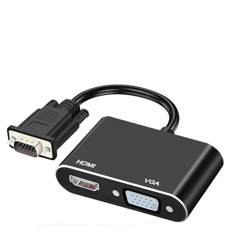 2-i-1 VGA til HDMI-adapter splitter til to skærme