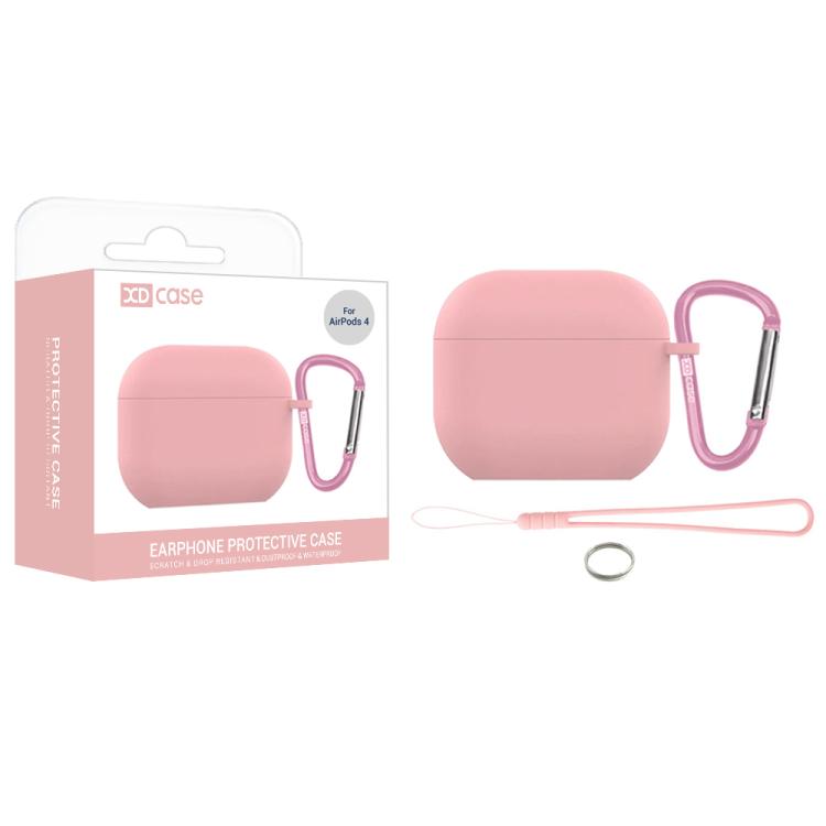 Silikoneetui med karabinhage til AirPods 4 - Pink