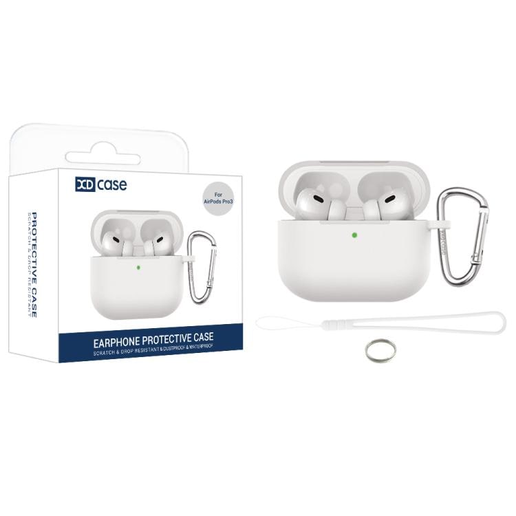 Silikoneetui med karabinhage til AirPods Pro 3 - Hvid