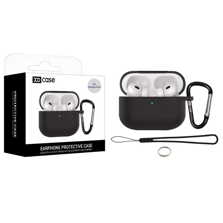 Silikoneetui med karabinhage til AirPods Pro 3 - Svart