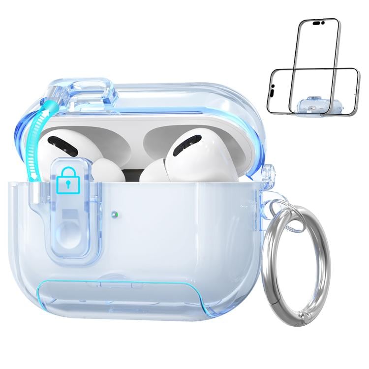 Etui med stativ til AirPods Pro 2 – Gennemsigtig blå