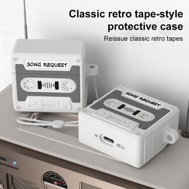 Silikoneetui til AirPods Pro 3 i kassette i retrostil - Grå