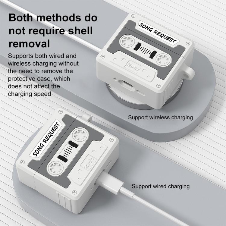 Silikoneetui til AirPods Pro 3 i kassette i retrostil - Grå