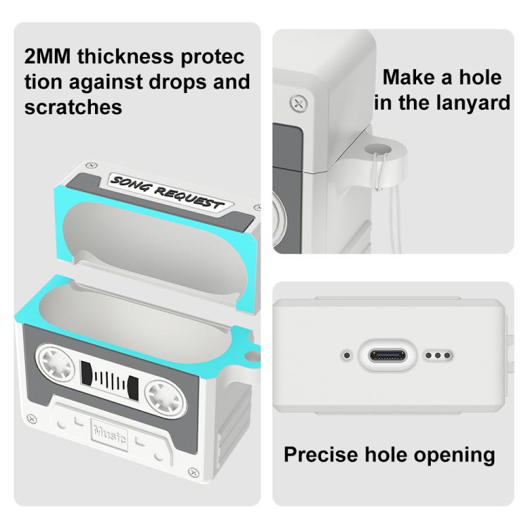 Silikoneetui til AirPods Pro 3 i kassette i retrostil - Grå