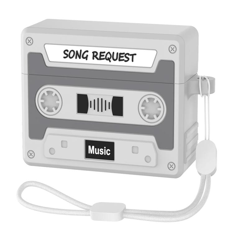 Silikoneetui til AirPods 4 i kassette i retrostil - Grå