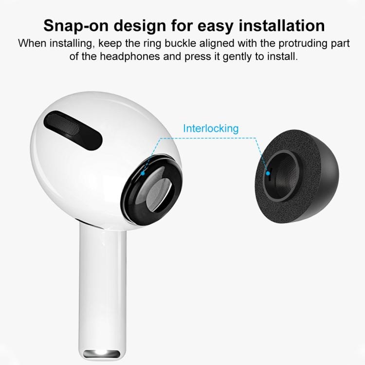 Hukommelsesskum-ørepuder til AirPods Pro 3 Størrelse: S/M/L - Svart